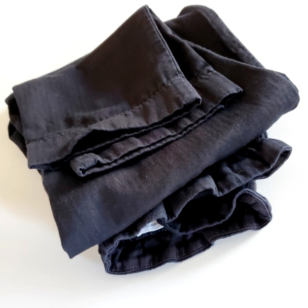 7187 * LOFT Outlet High Rise Straight Leg Cotton Pants Black Size XS - Picture 8 of 11